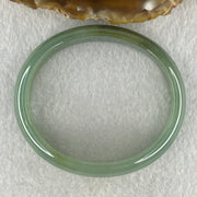 Natural Type A Jelly Full Green Jadeite Oval Bangle 31.63g Inner Diameter 54.9mm 11.6 by 5.6mm (Slight Internal Lines) - Huangs Jadeite and Jewelry Pte Ltd