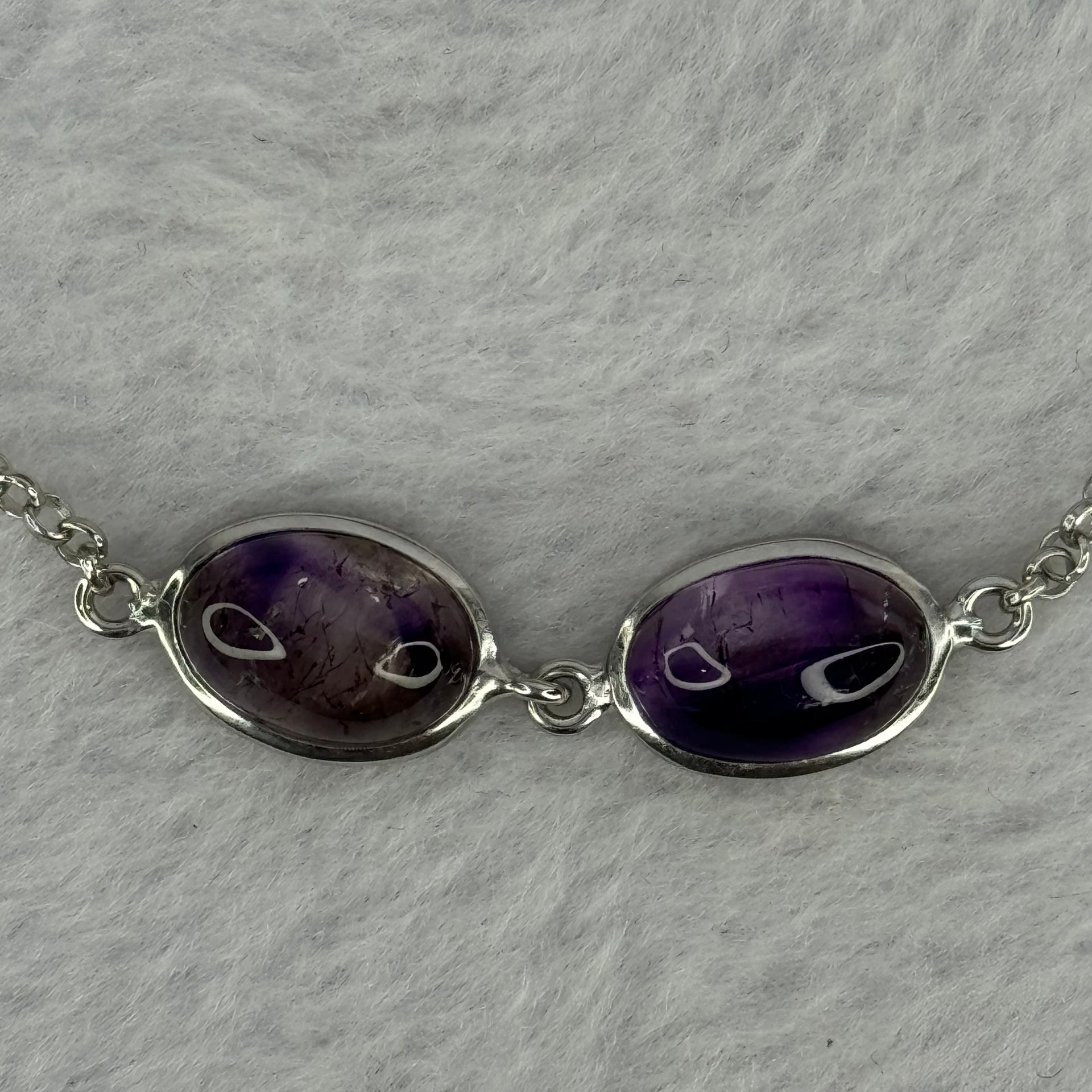 Above Average Natural Super 7 in S925 Sliver Bracelet 3.76g 11.4 by 7.3 by 4.9mm - Huangs Jadeite and Jewelry Pte Ltd