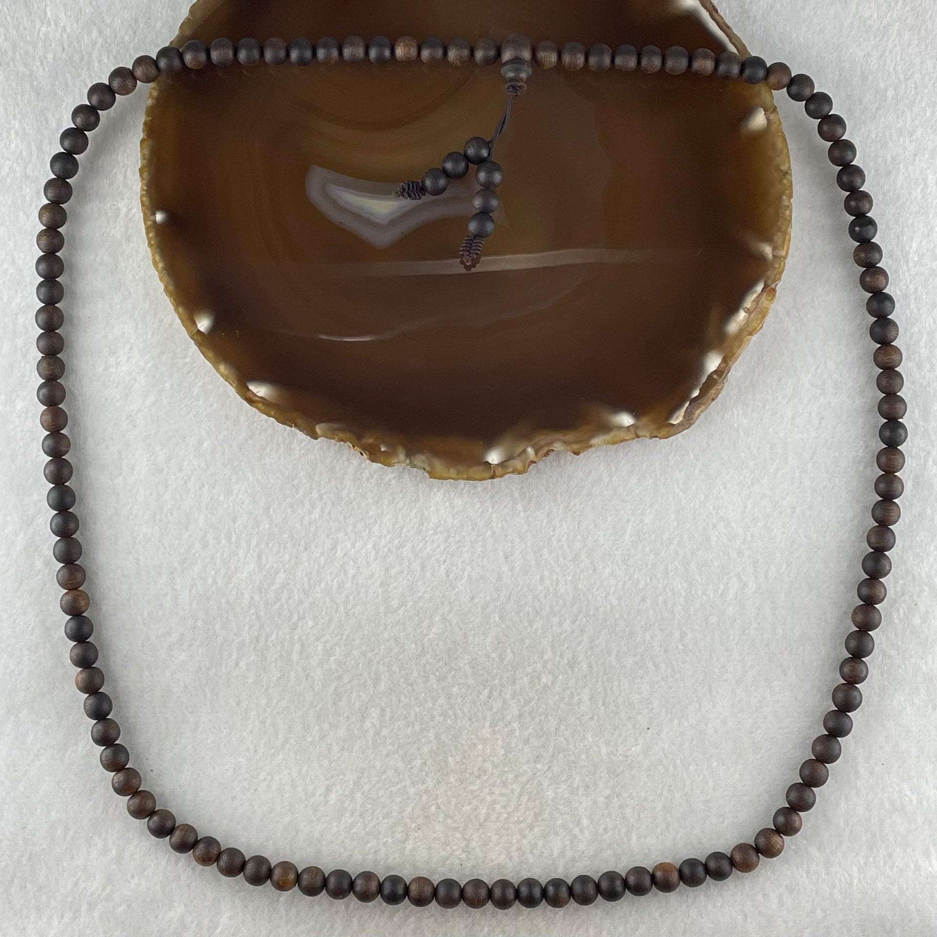 Natural Vietnam Agarwood Beads Necklace 21.14g 68cm 6.9mm 108 Beads - Huangs Jadeite and Jewelry Pte Ltd