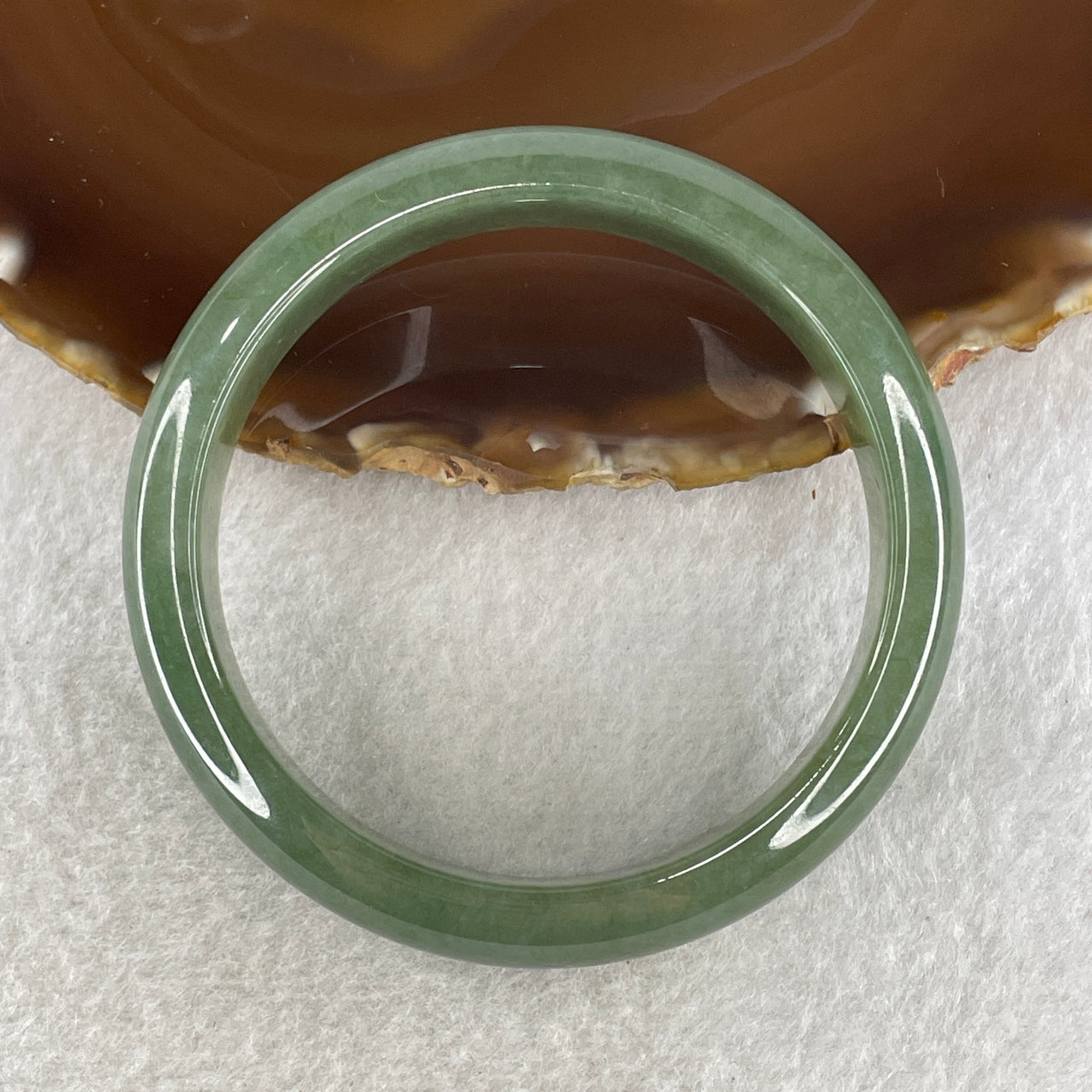 Certified Type A Green Jade Jadeite Bangle 274.22ct 54.84g Inner Diameter 58.05mm Thickness 13.3 by 7.8mm (Perfect) with NGI Cert - Huangs Jadeite and Jewelry Pte Ltd