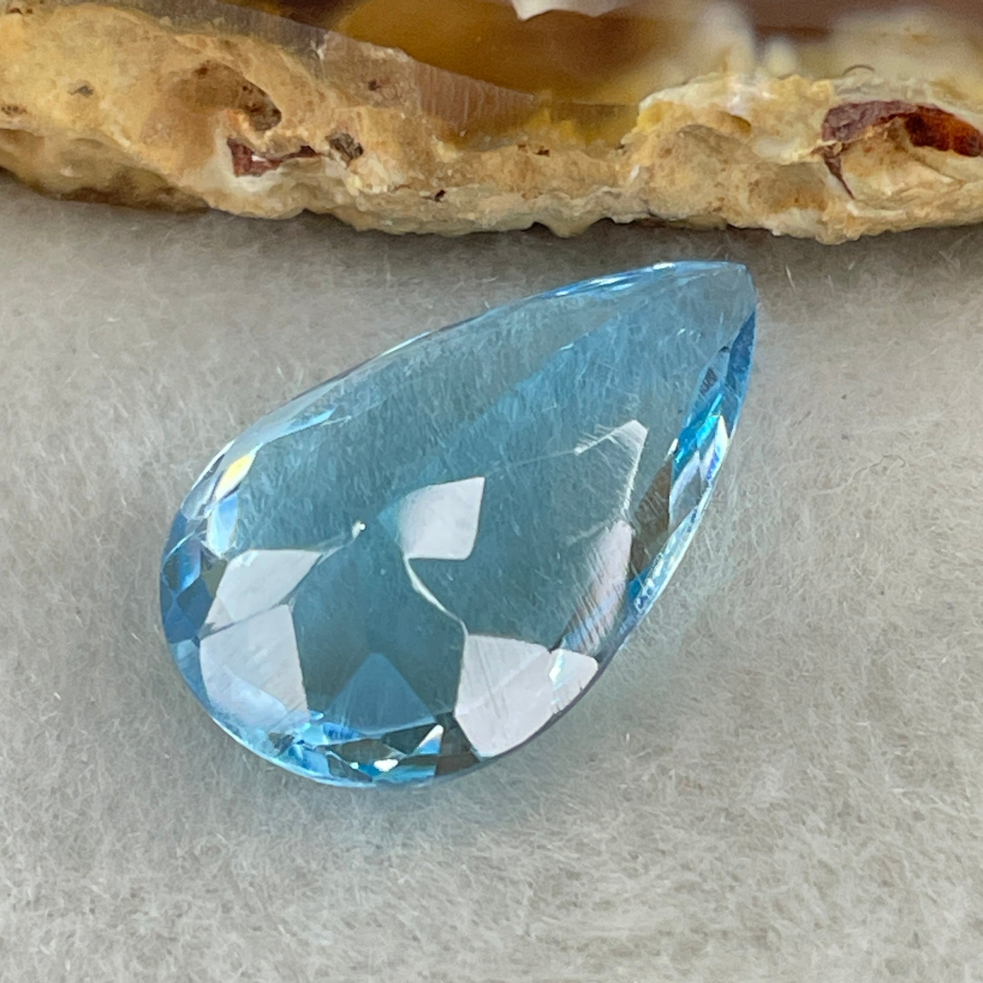 Natural Sky Blue Topaz Teardrop Shape 11.62ct 19.4 by 12.3 by 6.8mm - Huangs Jadeite and Jewelry Pte Ltd