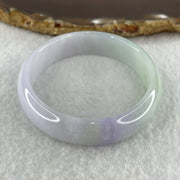 Type A Natural Jelly Lavender Light Green Jadeite Oval Bangle 31.54g Inner Diameter 53.6mm 12.0 by 5.9mm (Internal Lines) - Huangs Jadeite and Jewelry Pte Ltd