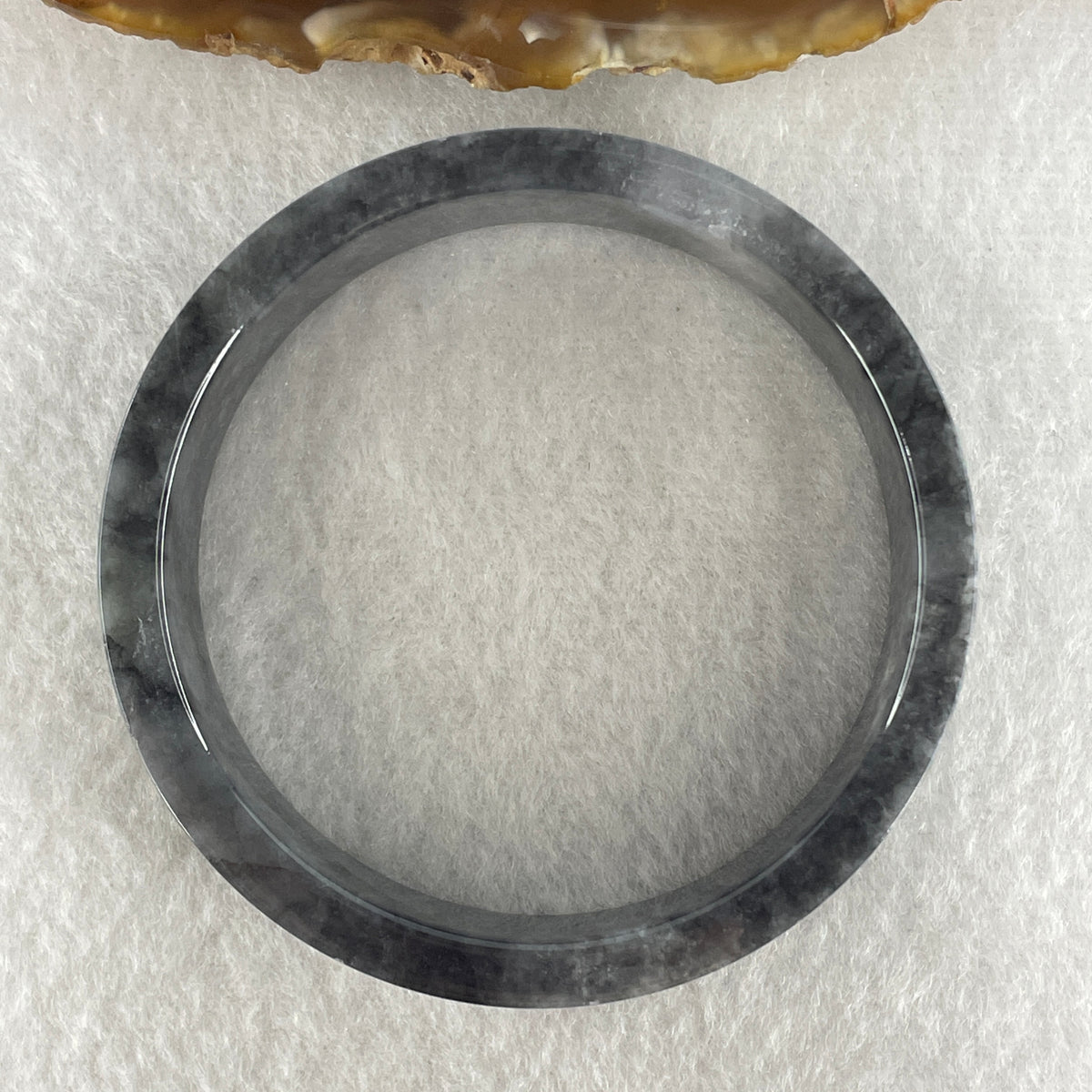 Natural Type A Wuji Grey Jadeite Bangle | (45.99g | 54.2mm ID | 14.7 x 5.2mm | Very Slight Internal Line | Supreme Psychic Shield & Yin-Yang Balance Anchor, Protection & Minimalist Bangle) - Huangs Jadeite and Jewelry Pte Ltd