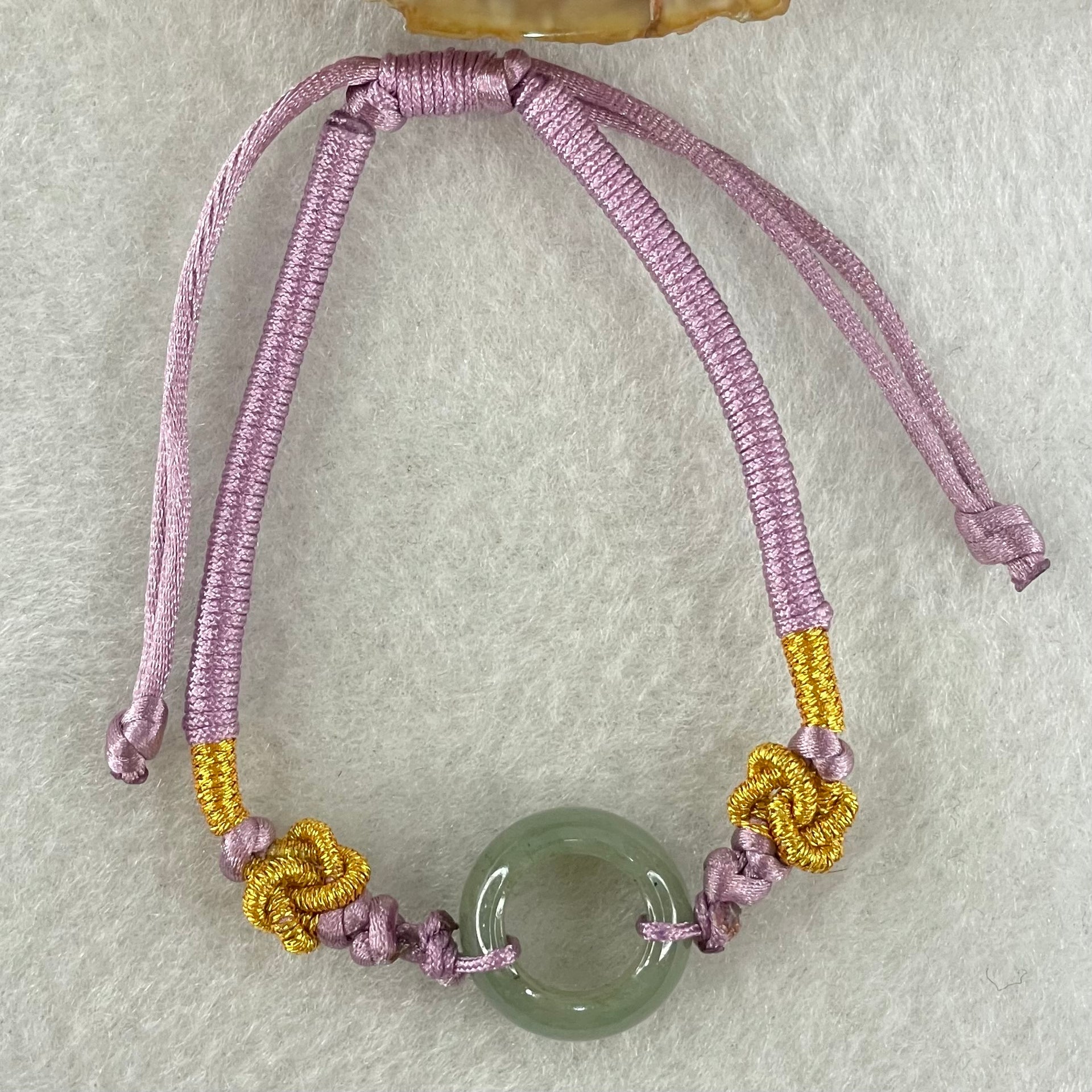 Type A Blueish Green Jadeite Ping An Kou String Bracelet 3.02g 15.0 by 6.6mm - Huangs Jadeite and Jewelry Pte Ltd