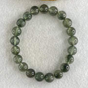 Good Grade Natural Green Rutilated Quartz Beads Bracelet 22.20g 15.5cm 9.4mm 21 Beads - Huangs Jadeite and Jewelry Pte Ltd