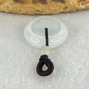 Type A Faint Lavender Jadeite Double Ping An Kou Donut Charm Pendant 4.40g 18.3 by 7.0mm - Huangs Jadeite and Jewelry Pte Ltd