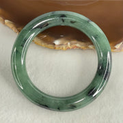 Type A Green with Dark Green Piao Hua Jadeite Bangle 55.69g Internal Diameter 52.0mm 10.0 by 11.1mm (Slight Internal Lines) - Huangs Jadeite and Jewelry Pte Ltd