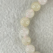 Type A White With Brownish Green Jadeite Beads Bracelet 19.25g 15cm 8.0mm 23 Beads - Huangs Jadeite and Jewelry Pte Ltd