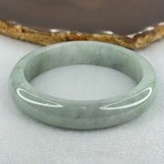 Type A Light Blueish Green Jadeite Bangle Internal Diameter 58.2mm 66.76g 14.3 by 8.9mm (Slight Internal Lines) - Huangs Jadeite and Jewelry Pte Ltd