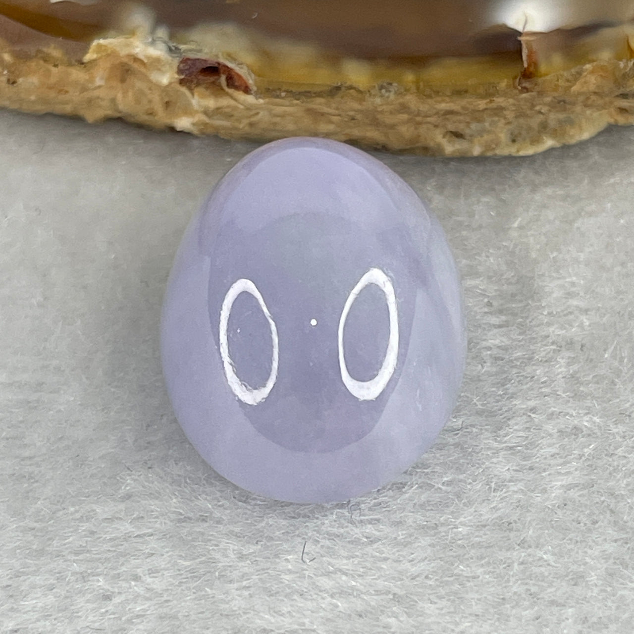 Natural Type A Lavender Jadeite Oval Shape Cabochon Stone for Setting 8.47g 23.0 by 16.7 by 13.0mm