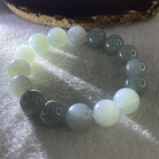 Type A High Quality Faint Grey & Lavender Jade Jadeite Beads Bracelet - 77.9g 14.5mm/bead 16 beads 18cm - Huangs Jadeite and Jewelry Pte Ltd