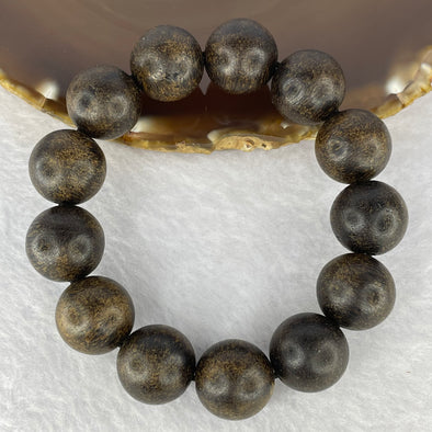 Natural Old Wild Indonesia Agarwood Beads Bracelet (Sinking Type) 天然老野生印尼沉香珠手链 28.94g 16.1 mm 13 Beads - Huangs Jadeite and Jewelry Pte Ltd