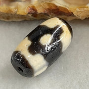 Natural Powerful Tibetan Old Oily Agate 3 Eyes Dzi Bead Heavenly Master (Tian Zhu) 三眼天诛 3.17g 18.5 by 10.3mm - Huangs Jadeite and Jewelry Pte Ltd