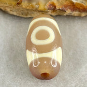 Natural Powerful Tibetan Old Oily Agate 3 Eyes Dzi Bead Heavenly Master (Tian Zhu) 三眼天诛 3.36g 19.9 by 10.6mm - Huangs Jadeite and Jewelry Pte Ltd