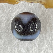 Natural Powerful Tibetan Old Oily Agate Tiger Tooth Daluo Dzi Bead Heavenly Master (Tian Zhu) 虎呀天诛 1.37g 9.5 by 9.9mm - Huangs Jadeite and Jewelry Pte Ltd