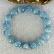 Natural Aquamarine Beads Bracelet 50.83g 18cm 13.2mm 16 Beads - Huangs Jadeite and Jewelry Pte Ltd