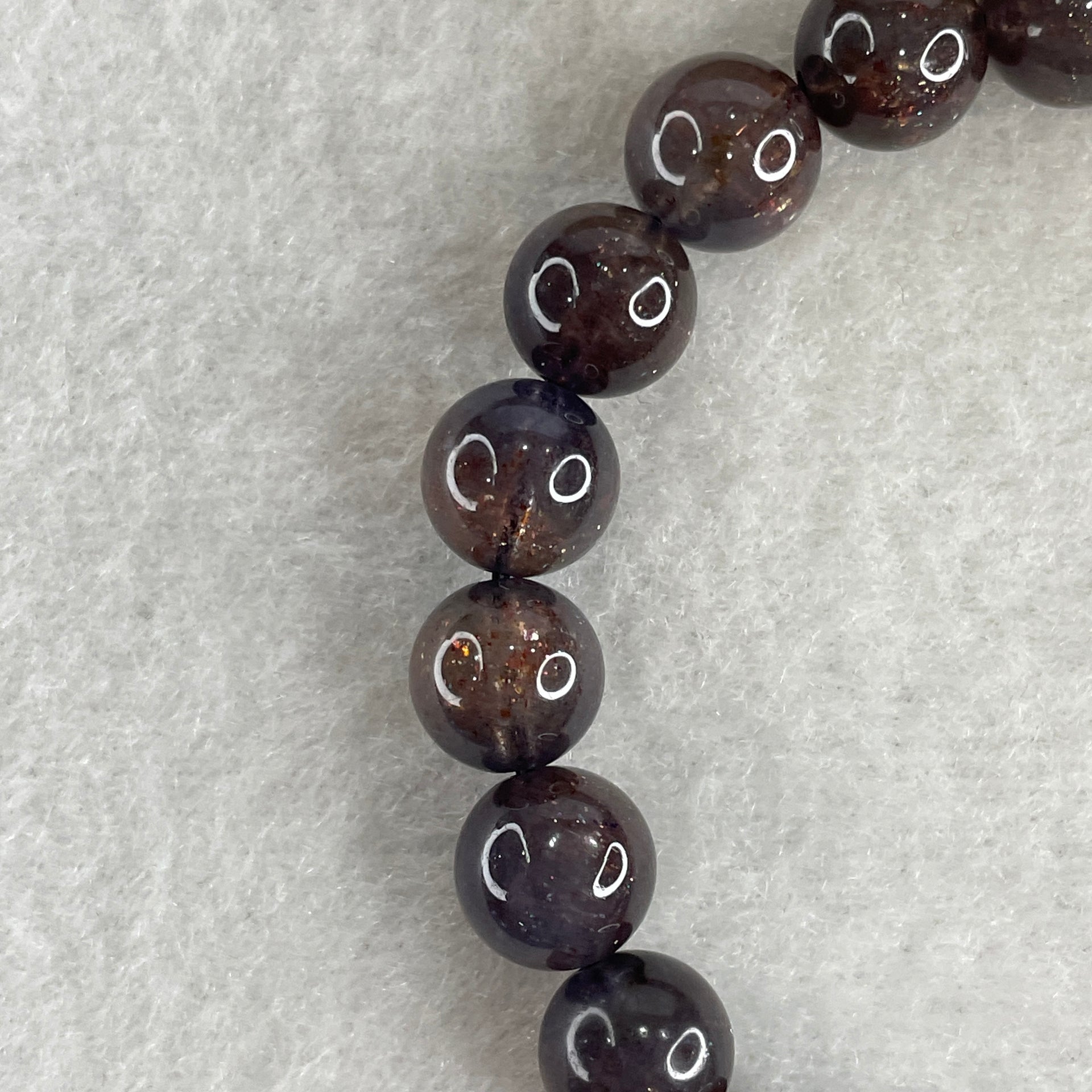 Good Grade Natural Purple Iolite Beads Bracelet 22.53g 16cm 9.4mm 21 Beads - Huangs Jadeite and Jewelry Pte Ltd