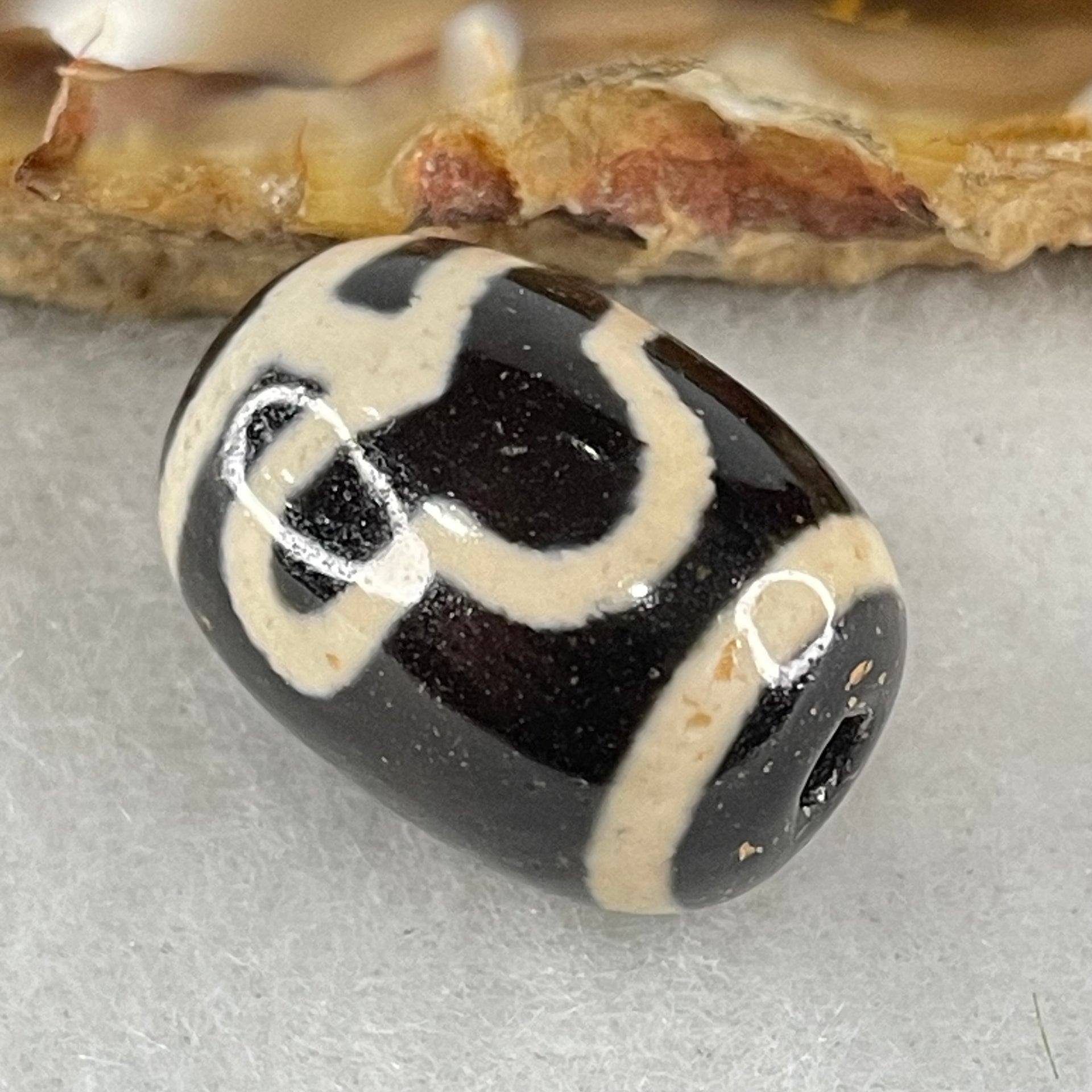 Natural Powerful Tibetan Old Oily Agate Double Bodhi Tree Dzi Bead Heavenly Master (Tian Zhu) 菩提树天珠 4.50g 17.9 by 12.8mm - Huangs Jadeite and Jewelry Pte Ltd