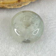 Type A Semi Icy Light Green With Wuji Grey Piao Hua Jadeite Ping An Kou Charm/Pendant 2.41g 13.0 by 7.0mm - Huangs Jadeite and Jewelry Pte Ltd