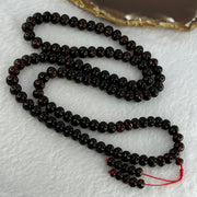 Natural Red Black Flower Amber Beads Necklace 天然琥珀项链 21.83g 62cm 7.5 by 6.0mm 1 Beads 7.4mm 108 Beads - Huangs Jadeite and Jewelry Pte Ltd
