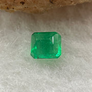 Natural Colombia Vivid Green Emerald (Beryl) Cut-Cornered Rectangular Step cut 0.40ct 4.3 by 3.7 by 2.8mm - Huangs Jadeite and Jewelry Pte Ltd