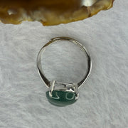 Type A Icy Blueish Green Jadeite Hulu with Crystals in S925 Sliver Ring (Adjustable Size) 3.42g 15.2 by 11.0 by 4.5mm - Huangs Jadeite and Jewelry Pte Ltd