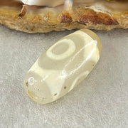 Natural Powerful Tibetan Old Oily Agate 3 Eyes Dzi Bead Heavenly Master (Tian Zhu) 三眼天诛 2.90g 19.8 by 10.2mm - Huangs Jadeite and Jewelry Pte Ltd