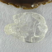 Natural Clear Quartz Dragon Turtle with Wooden Display 214.02g 78.8 by 66.1 by 75.6mm - Huangs Jadeite and Jewelry Pte Ltd