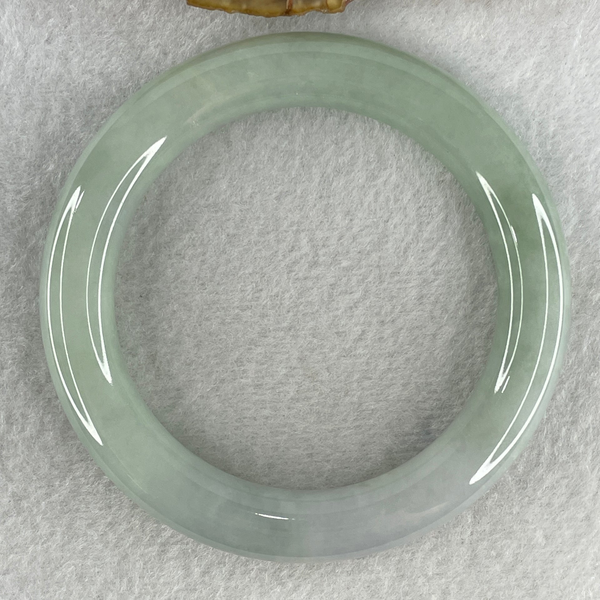 Type A Natural Jelly Light Green with Faint Lavender Jadeite Bangle 74.36g Inner Diameter 59.2mm 11.3 by 11.9mm (Close to Perfect) - Huangs Jadeite and Jewelry Pte Ltd