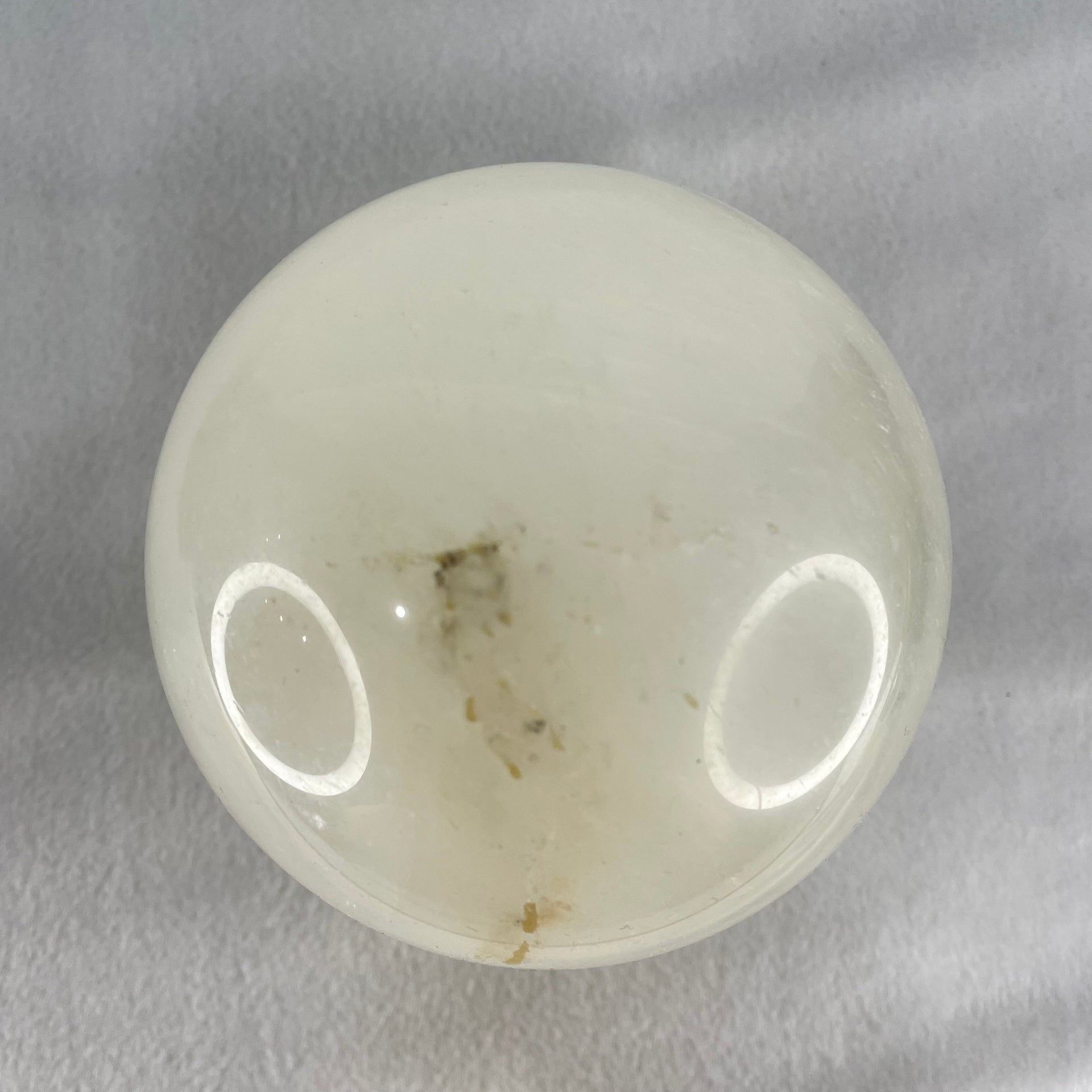 Natural Milky White Quartz Crystal Sphere Ball with Wooden Stand 1,624.0g 101.0 by 113.0mm - Huangs Jadeite and Jewelry Pte Ltd
