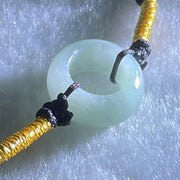 Type A Lavender Green Jadeite Ping An Kou Donut With String Bracelet 2.72g 15.1 by 6.5mm - Huangs Jadeite and Jewelry Pte Ltd