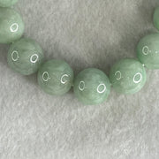 Type A Light Green Jadeite Beads Bracelet 67.56g 16cm 13.9mm 15 Beads (Slight Internal Lines) - Huangs Jadeite and Jewelry Pte Ltd