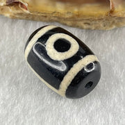 Natural Powerful Tibetan Old Oily Agate 2 Eyes Dzi Bead Heavenly Master (Tian Zhu) 二眼天诛 2.52g 14.1 by 10.4mm - Huangs Jadeite and Jewelry Pte Ltd