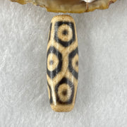 Natural Powerful Tibetan Old Oily Agate 9 Eyes Turtle Shell Dzi Bead Heavenly Master (Tian Zhu) 九眼龟壳天诛 9.80g 38.4 by 12.8mm - Huangs Jadeite and Jewelry Pte Ltd