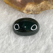 Type A Translucent Black Omphacite Jadeite Round Cabouchon Stone For Setting 0.93g 11.7 by 8.4 by 4.6mm - Huangs Jadeite and Jewelry Pte Ltd