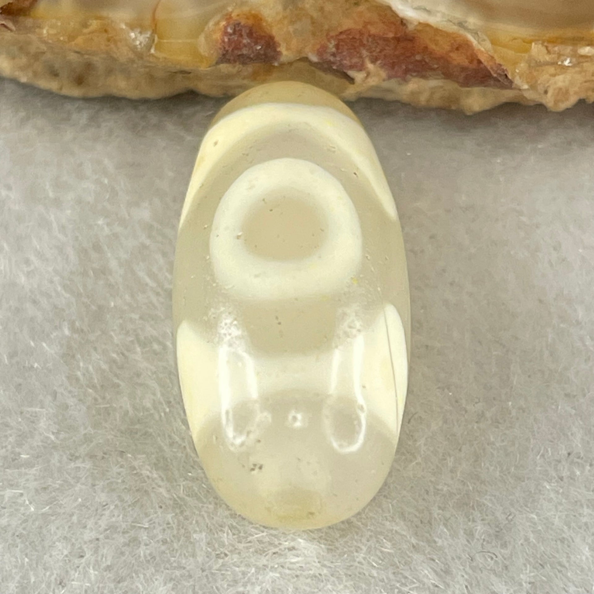 Natural Powerful Tibetan Old Oily Agate 3 Eyes Dzi Bead Heavenly Master (Tian Zhu) 三眼天诛 2.90g 20.5 by 9.8mm - Huangs Jadeite and Jewelry Pte Ltd