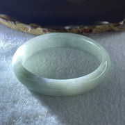 Natural Type A Faint Green Faint Lavender Jadeite Oval Bangle 42.10g Inner Diameter 55.2mm 12.8 by 7.4mm (Very Very Slight Internal Lines) - Huangs Jadeite and Jewelry Pte Ltd