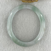 Type A Natural Light Green Jadeite Oval Bangle 34.44g Inner Diameter 52.2mm 9.2 by 8.0mm (Internal Lines) - Huangs Jadeite and Jewelry Pte Ltd