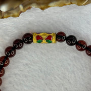 Natural Dark Red Blood Amber Beads Bracelet 天然血珀手链 4.85g 15.5cm 6.3mm 28 Beads - Huangs Jadeite and Jewelry Pte Ltd