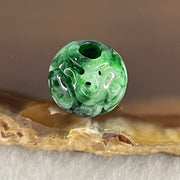 Natural Type A Lao Keng Old Mine Green Jadeite Flora Carving Bead Charm 1.32g 11.0mm - Huangs Jadeite and Jewelry Pte Ltd