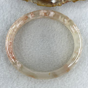 Natural Pinkish Flower Agate Oval Bangle 37.29g Internal Diameter 60.3mm 12.9 by 7.3mm (Perfect) - Huangs Jadeite and Jewelry Pte Ltd