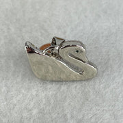 Natural Sunstone Bead with Crystals in S925 Sliver Swan Charm 3.26g 7.8mm - Huangs Jadeite and Jewelry Pte Ltd