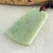 Natural Type A Green Jadeite Wu Shi Pai Pendant 14.53g 43.5 by 25.9 by 4.0mm - Huangs Jadeite and Jewelry Pte Ltd