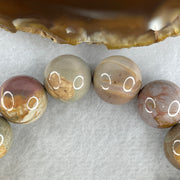 Certified Natural Alashan Agate Greyish Pink Beads Bracelet 66.758g 16cm 15.4mm 14Beads - Huangs Jadeite and Jewelry Pte Ltd