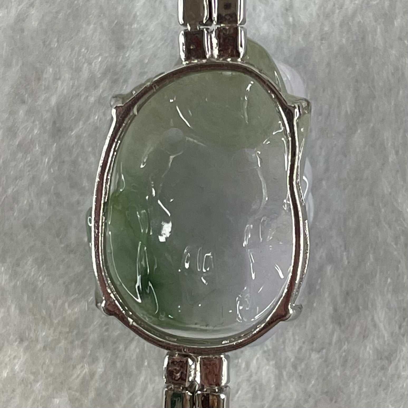 Type A Lavender and Blueish Green Jadeite Male Pixiu in S925 Sliver with Crystals Bracelet 14.06g 22.2 by 15.5 by 13.0mm - Huangs Jadeite and Jewelry Pte Ltd