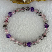 Natural Super 7 Beads Bracelet 13.23g 15.5cm 7.3mm 26 Beads - Huangs Jadeite and Jewelry Pte Ltd