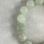 Type A Light Green Light Lavender Jadeite Beads Bracelet 81.20g 17cm 14.9mm 15 Beads (Slight Internal Lines) - Huangs Jadeite and Jewelry Pte Ltd