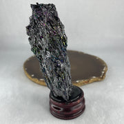 Natural-Black-Moissanite-Rough-Display-with-Wooden-Stand-363.38g-66.5-by-52.2-by-141.5mm
