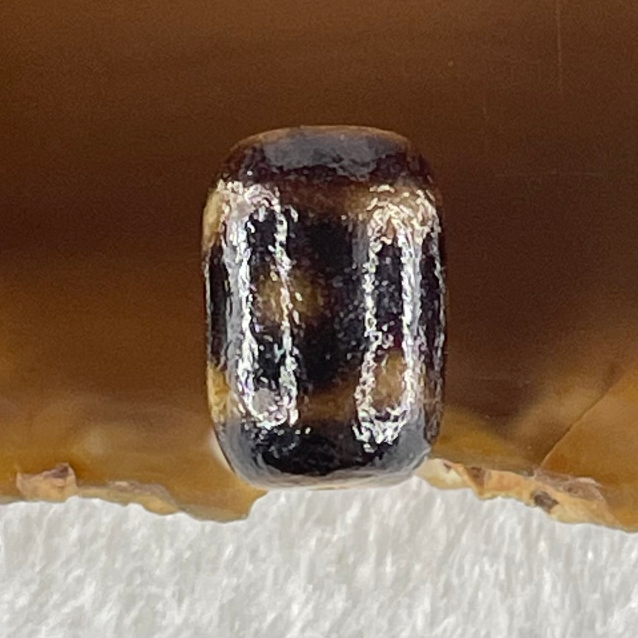 Natural Powerful Tibetan Old Oily Agate 3 Eyes Dzi Bead Heavenly Master (Tian Zhu) 三眼天诛 1.66g 12.9 by 8.8mm - Huangs Jadeite and Jewelry Pte Ltd