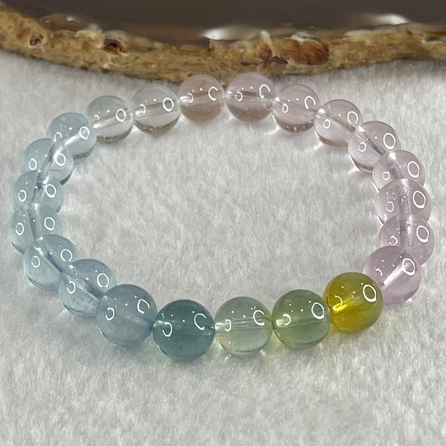 Very Very High Grade Transparent Natural Morganite Beryl Beads Bracelet 20.07g 15.5cm 8.8mm 22 Beads - Huangs Jadeite and Jewelry Pte Ltd